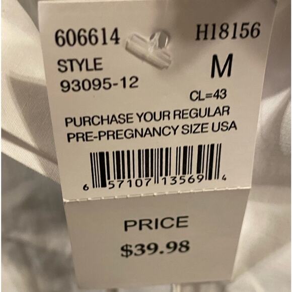 Motherhood Maternity White Empire Waist White Blouse Women’s Size Medium NWT - Picture 5 of 11